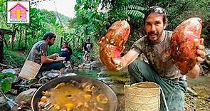 (3) COMIENDO SANCOCHO DOMINICANO y asando batatas en el campo
