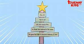 John 1:12 Christmas Tree Craft for Kids | Bible Verse Memory Activity