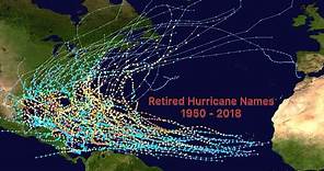 Retired hurricane names: 1950-2018