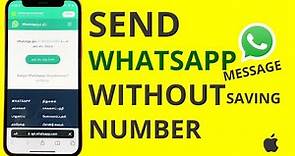 How to Send WhatsApp Message on iPhone Without Saving Number?