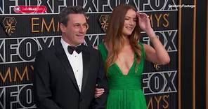Jon Hamm and wife Anna Osceola arrive at the Emmy Awards 2024