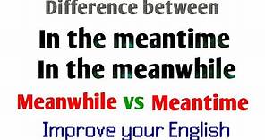 Use of in the meantime & in the meanwhile | meanwhile vs meantime | English grammar learning video.
