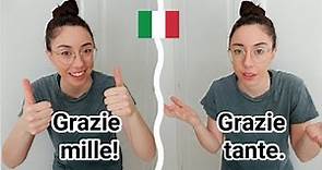 Scommetto che non conosci la differenza tra GRAZIE MILLE e GRAZIE TANTE in italiano (sub)