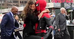 Spiderman filming with Zendaya and Tom Holland!