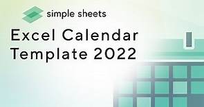 Easy 2022 Excel Calendar Template!