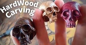 Wood carving mini skulls