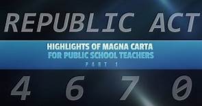 HIGHLIGHTS: Magna Carta for Public School Teachers (Magna Carta Series Part 1)