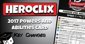 Heroclix Tutorial: 2017 Powers and Abilities Card - Key Changes