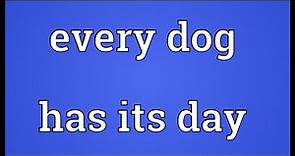 Every dog has its day Meaning