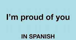 How To Say (I'm proud of you) In Spanish