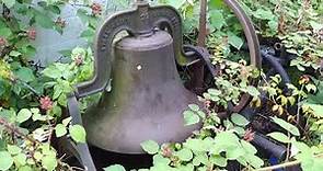 Ringing Antique cast iron 22 inch school or church bell with sound