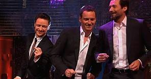 Hugh Jackman, Michael Fassbender & James McAvoy dance to Blurred Lines - The Graham Norton Show