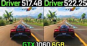 Nvidia Driver 517.48 vs 522.25 | GTX 1060 6GB Gaming Test