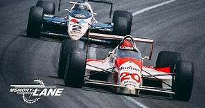 Emerson Fittipaldi Collides with Al Unser Jr. on the Closing Laps of 1989 Indianapolis 500