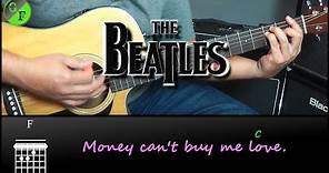 ✅ The Beatles - CAN'T BUY ME LOVE ✅ PLAY ALONG Chords & Lyrics on screen | Guitar Tutorial.
