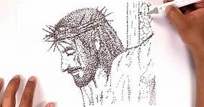 Cómo dibujar con técnica de Puntos La Pasión de Cristo