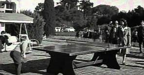 Newlyweds Mickey Rooney & Ava Gardner play ping pong 1942!