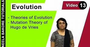 Evolution | NEET |Theories of Evolution - Mutation Theory of Hugo de Vries | Neela Bakore Tutorials