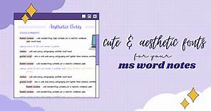 cute & aesthetic fonts for your microsoft word notes for 2021 // fontspace // free & easy!