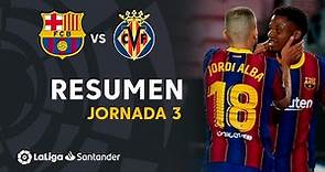 Resumen de FC Barcelona vs Villarreal CF (4-0)