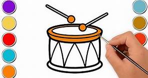 Learn to Draw a Drum Easy Step-by-Step | Easy Drum Drawing for Kids