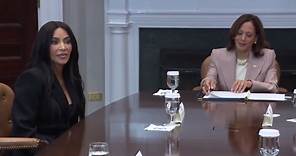 Watch: Kim Kardashian tells Kamala Harris she’s ‘just here to help’ on visit to White House