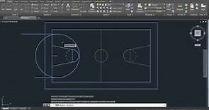 How to design a basket court on AutoCAD
