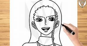 How to draw Nico Robin One Piece Step by step Tutorial | Free Download Coloring Page