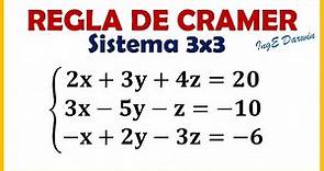 Regla de Cramer - Sistema de Ecuaciones Lineales 3x3 | Ejercicio 1