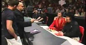 Michael Cole and Tazz confront Jim Ross and Jerry Lawler
