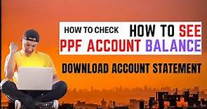 How to check ppf account balance online | SBI PPF account balance check | PPF account statement view