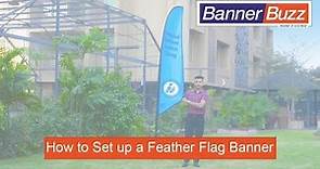 How to Set Up a Feather Flag Banner - BannerBuzz