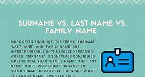 Surname vs. Last Name vs. Family Name: Difference Explained