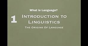 Origins of Language | Linguistics