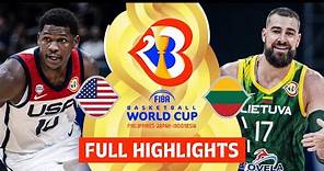 USA 🇺🇸 vs Lithuania 🇱🇹 | Full Game Highlights | FIBA Basketball World Cup 2023