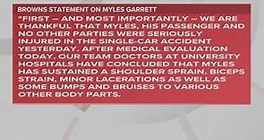 Cleveland Browns: Myles Garrett suffered shoulder sprain, biceps strain in Medina County car crash