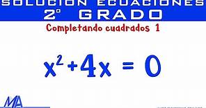 Ecuación cuadrática completando cuadrados | Ejemplo 1