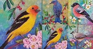 Easy Bird Acrylic Painting Tutorial "Western Tanager" Songbird Series
