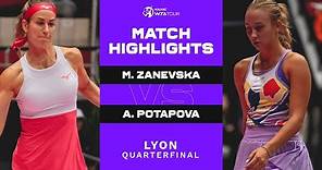Maryna Zanevska vs. Anastasia Potapova | 2023 Lyon Quarterfinal | WTA Match Highlights