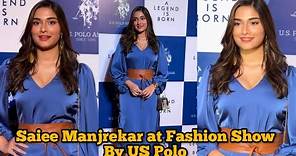 Saiee Manjrekar looking Stunning in Blue Outfit arrive for A Legend is Born Fashion Show By U.S Polo