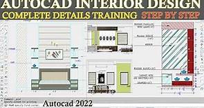 Autocad Interior Design Bedroom || Details with Dressing Table and Material