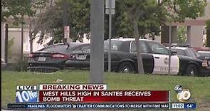 Bomb threat puts West Hills High School in Santee on lockdown