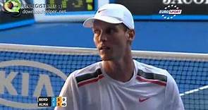 Nicolas Almagro hits Tomas Berdych - Australian Open 2012