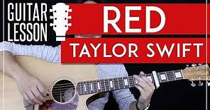 Red Guitar Tutorial - Taylor Swift Guitar Lesson 🎸 |Easy Chords +Solo + Guitar Cover|