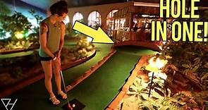 Awesome Indoor Mini Golf Course! Hole In One Risk Putts!