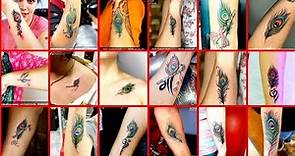 Feather Tattoo Designs। Peacock Feather Tattoo Designs। Calour full Feather Tattoo Designs On Hand।