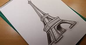 How to Draw Eiffel Tower - Step by step sketch/ drawing/ art tutorial for beginners