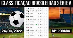 CLASSIFICAÇÃO DO BRASILEIRÃO 2022 HOJE - 14ª RODADA - TABELA DO BRASILEIRÃO 2022 HOJE 24/06/2022