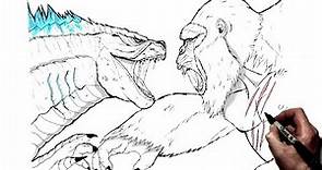 How To Draw King Kong vs Godzilla | Step By Step