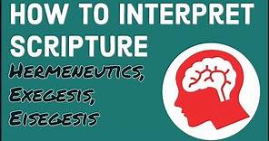 HOW TO INTERPRET SCRIPTURE | Hermeneutics, Exegesis, and Eisegesis | Understanding The Bible EP 01